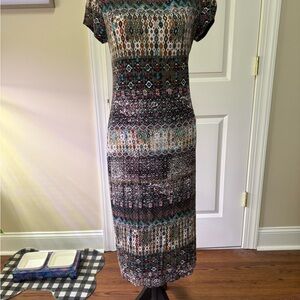 Cato Black and Gray Sheath Midi Dress